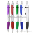 Push action plastic ballpen with soft colorful rubber grip for promotion